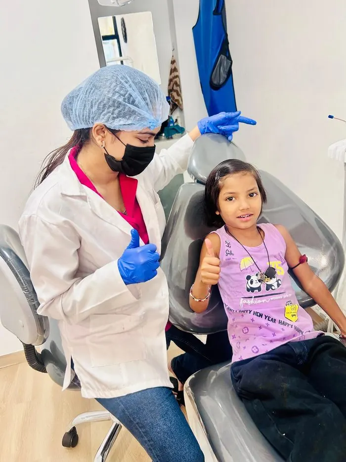 Young patient after a check-up at Ekdant Dental Clinic